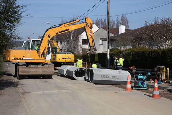 Photo de travaux d’assainissement sur le territoire de la communauté d’agglomération portes de France Thionville